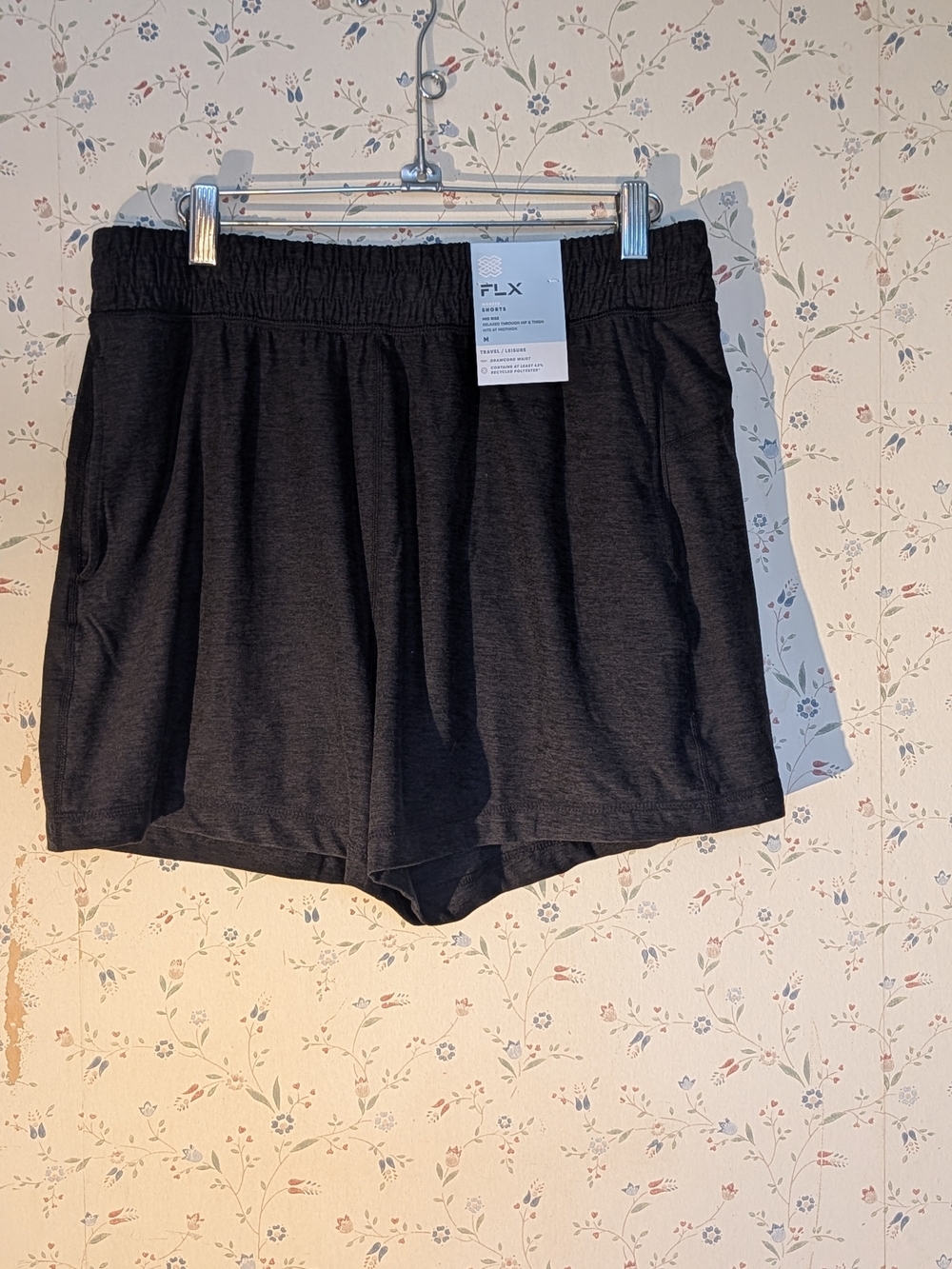 🖤 NWT FLX M Relaxed Fit Knit Shorts hits Mid thigh Athletic Running Pickleball